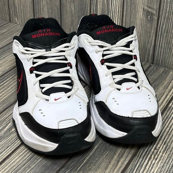 athletic shoe men's nike air monarch shoes Nike Air Monarch IV‎ Men Athletic Shoe Sneaker Leather 12 White Black  415445-101